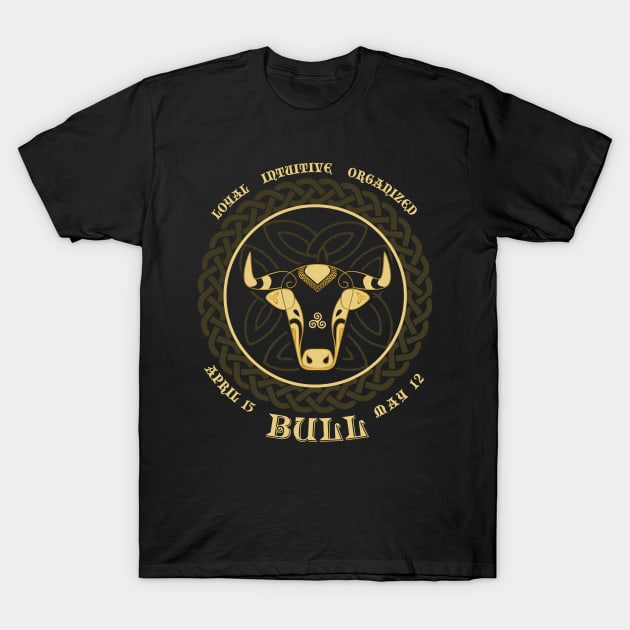 IrishCeltic Zodiac for April Bull Astrology T-Shirt by Riffize